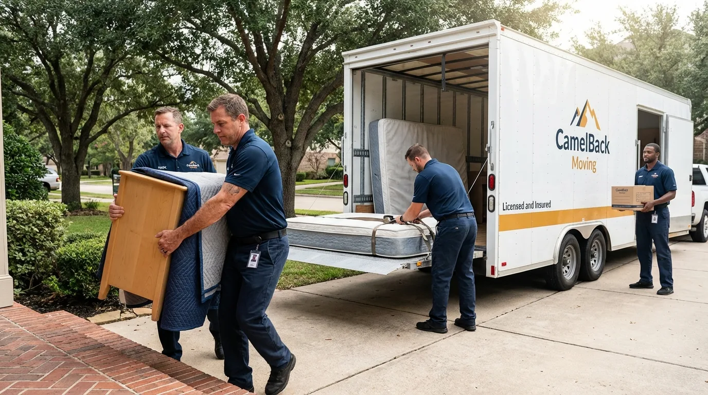 Crew loading residential truck for cross-state move from Chester, NY
